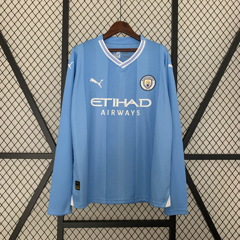 CAMISA MANGA LONGA DO MANCHESTER CITY 24/25 AZUL