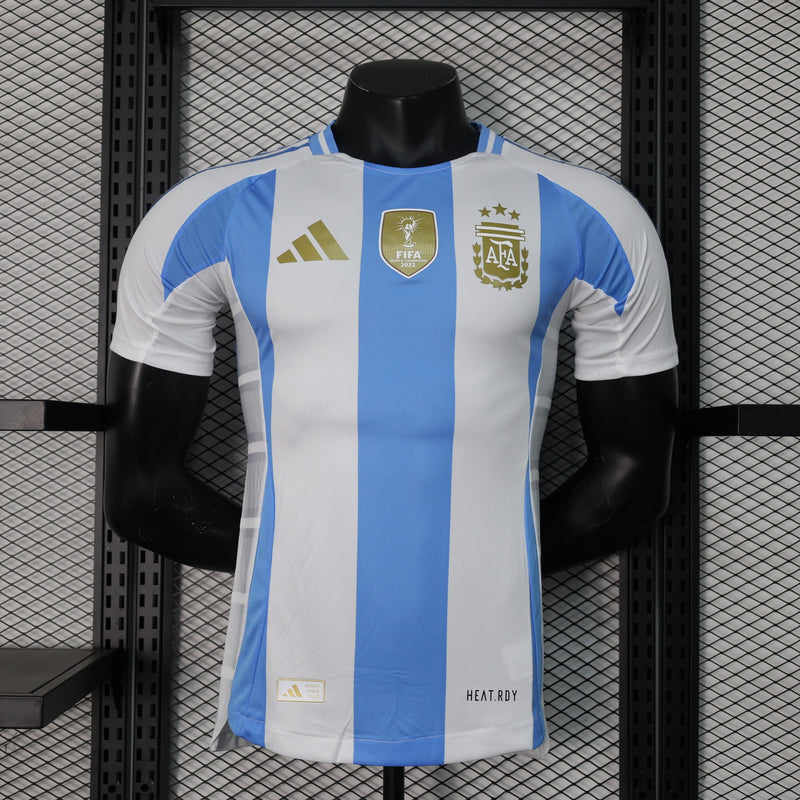 CAMISA VERSÃO PLAYER DA ARGENTINA 24/25 AZUL E BRANCO