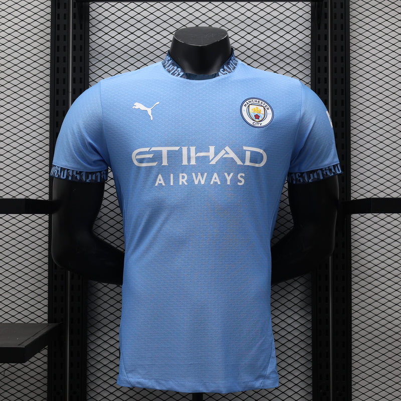 CAMISA VERSÃO PLAYER DO MANCHESTER CITY 24/25 AZUL